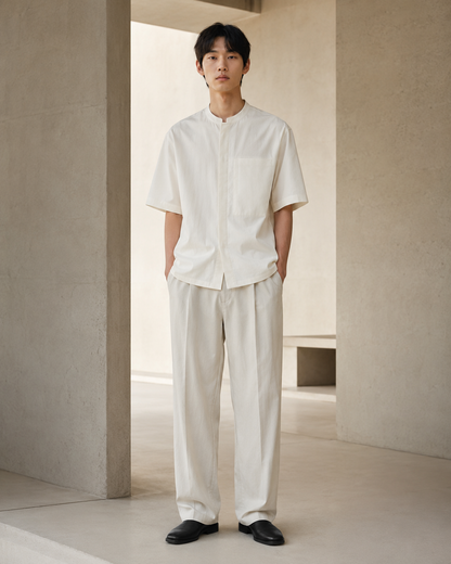 COLLARLESS SUMMER SHIRT