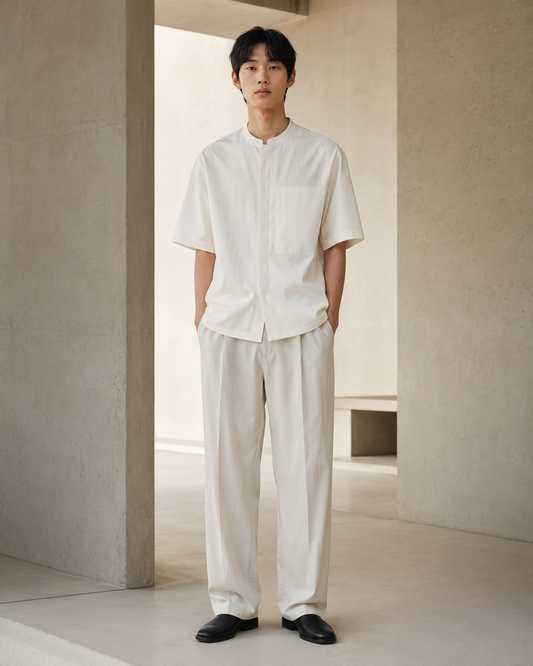 COLLARLESS SUMMER SHIRT
