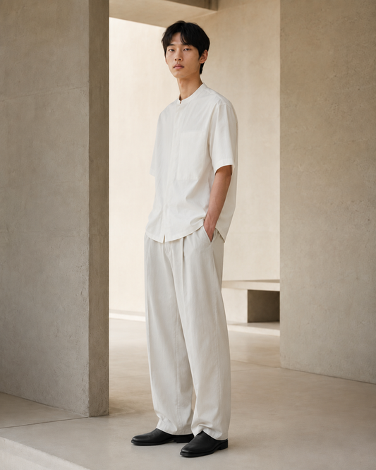 COLLARLESS SUMMER SHIRT