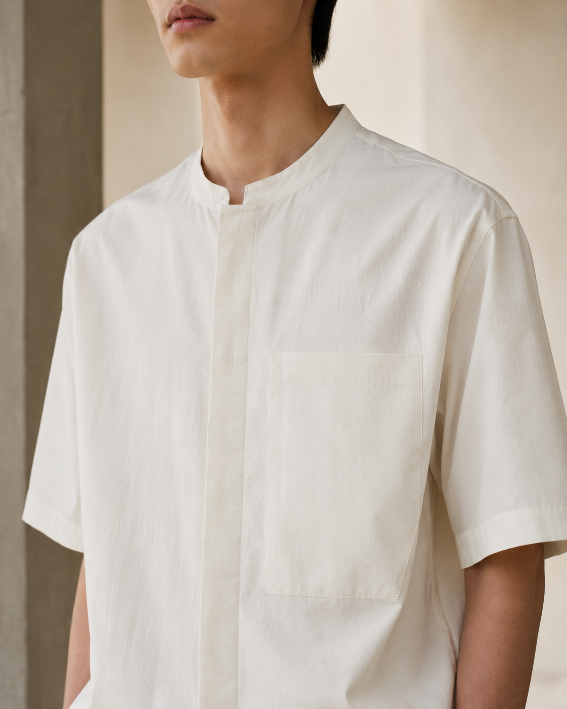 COLLARLESS SUMMER SHIRT