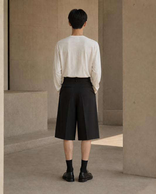 WIDE TUCK SHORTS